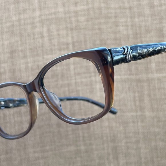 Adrienne Vittadini Women Eyeglasses Frame Brown/Black Tone Glasses Frame - Picture 2 of 12